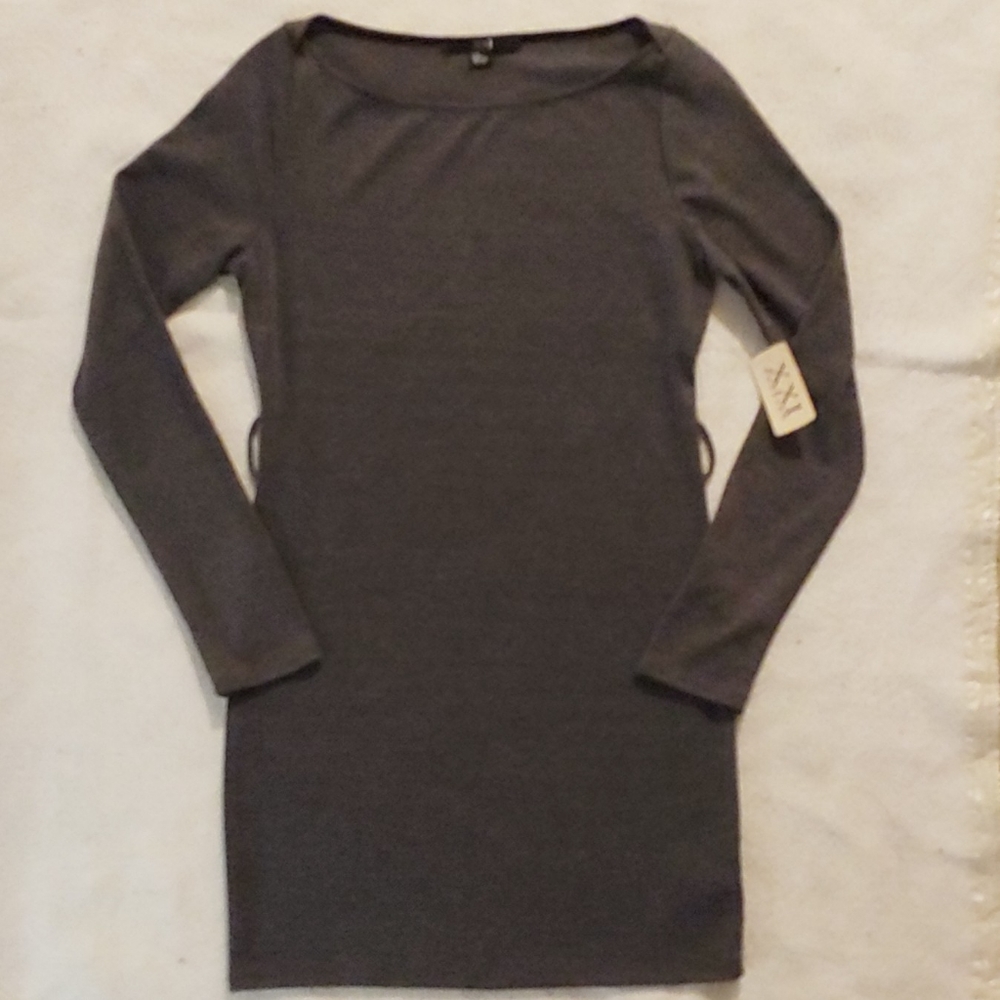 Forever 21 Gray Grey Long Sleeve Dress Large